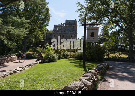 Il castello di Gillette in East Haddam, Connecticut - ex casa del famoso attore William Gillette che ha giocato Sherlock Holmes sul palco. Foto Stock