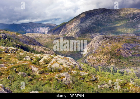 Storskogdalen valley, Rago National Park, Nordland county, Norvegia, Scandinavia, Europa Foto Stock