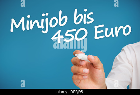 La scrittura a mano con un pennarello minijob bis 450 euro Foto Stock