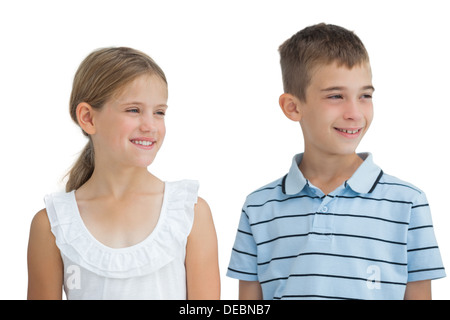 Rilassati fratello e sorella in posa insieme Foto Stock