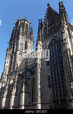 Salvator Chiesa facciata occidentale, Duisburg, distretto della Ruhr, Nord Reno-Westfalia, Germania Foto Stock