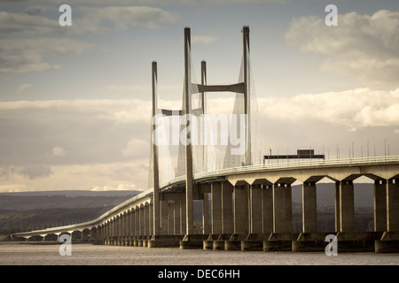 La seconda Severn crossing che collegano l'Inghilterra e Galles attraverso la Severn Estuary. Foto Stock