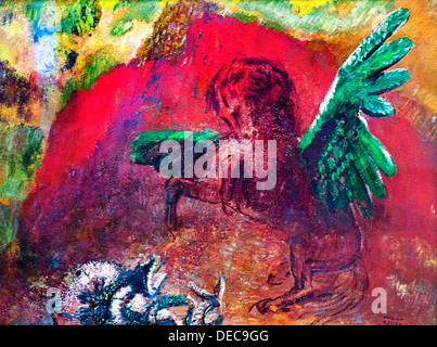 Pegasus e la Hydra 1907 Odilon Redon 1840-1916 Francia - Francese Foto Stock