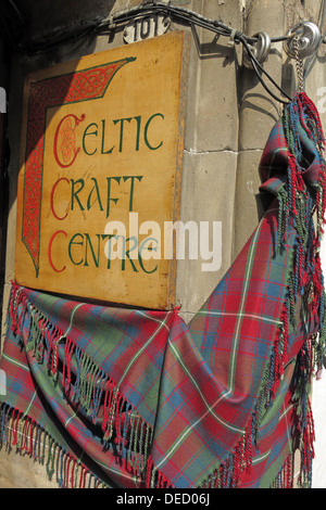 Celtic Craft Kiltmakers Centre nella città vecchia di Edimburgo, capitale della Scozia, EH1 Foto Stock