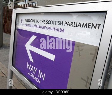 Benvenuti al parlamento scozzese / Governo di Edimburgo, che sarebbe la casa di una Scozia indipendente Foto Stock