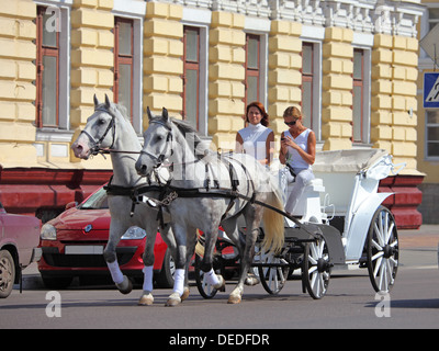 Carrello di nozze in Russia Foto Stock