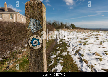 Monarch modo signpost, vicino a West Dean, Chichester, West Sussex, Regno Unito Foto Stock