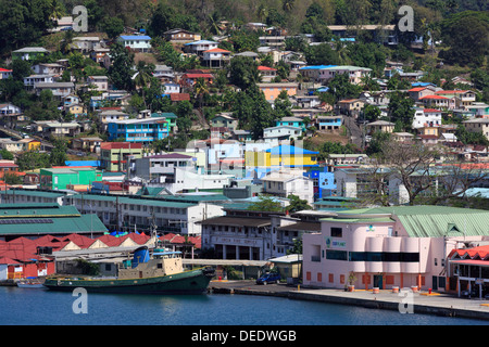 Ormeggiata nel porto di Castries, Santa Lucia, isole Windward, West Indies, dei Caraibi e America centrale Foto Stock