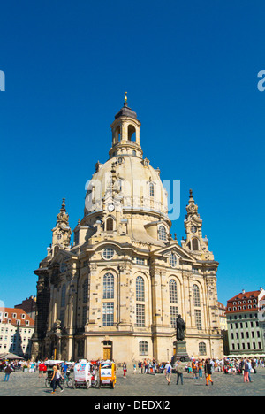 Chiesa Frauenkirche piazza Neumarkt Altstadt la città vecchia città di Dresda Germania Europa centrale Foto Stock