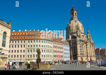 Piazza Neumarkt Altstadt la città vecchia città di Dresda Germania Europa centrale Foto Stock