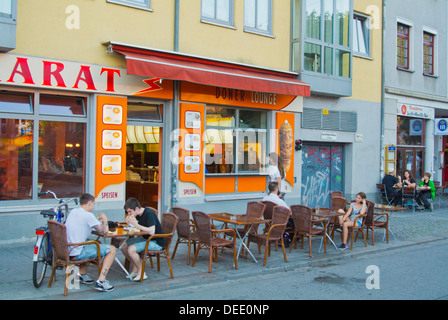 Ristoranti a Alaunstrasse street Neustadt città nuova città di Dresda in Sassonia membro Germania dell Est Europa centrale Foto Stock