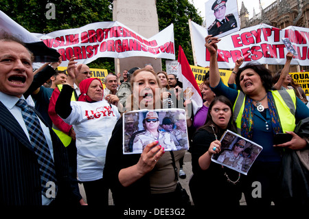 Egiziano Pro-Army Pro-Government manifestanti a Londra Agosto 2013 Foto Stock