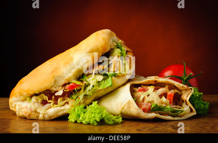Ancora in vita con bagno turco Döner Kebab e shawarma Foto Stock