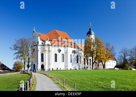 Wieskirche vicino Steingaden, Allgau, Baviera, Germania, Europa Foto Stock