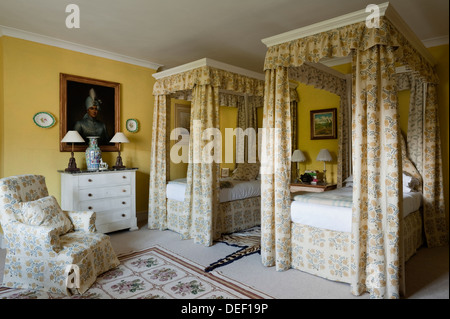 Letti Letti a baldacchino in camera per gli ospiti del paese di residenza Foto Stock