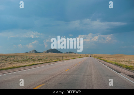 Drammatica nuvole sopra la campagna del Wyoming, Stati Uniti d'America, America del Nord Foto Stock