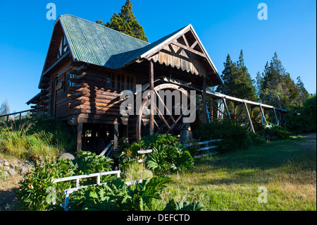 Vecchio mulino El Viejo Molino, Chubut, Patagonia, Argentina, Sud America Foto Stock