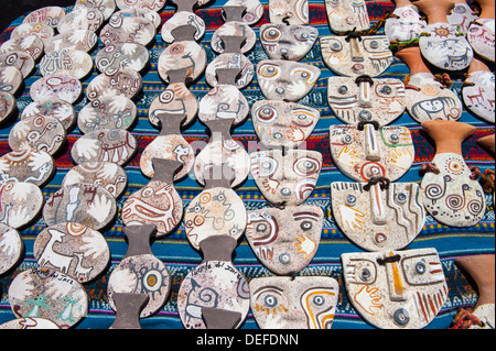 Negozio di souvenir in vendita su mountain pass tra Mendoza e Santiago, Ande, Argentina, Sud America Foto Stock