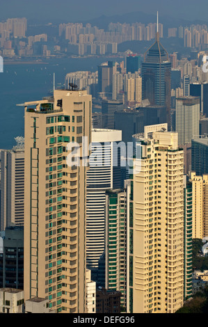 Grattacieli, Distretto Centrale, Hong Kong, l'Isola di Hong Kong, Hong Kong, Cina, Repubblica Popolare di Cina Foto Stock