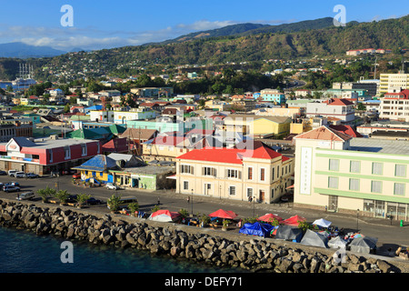 Downtown Roseau, Dominica, isole Windward, West Indies, dei Caraibi e America centrale Foto Stock