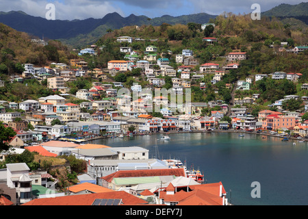 Vista del Carenage da Fort George, St. Georges, Grenada, isole Windward, West Indies, dei Caraibi e America centrale Foto Stock