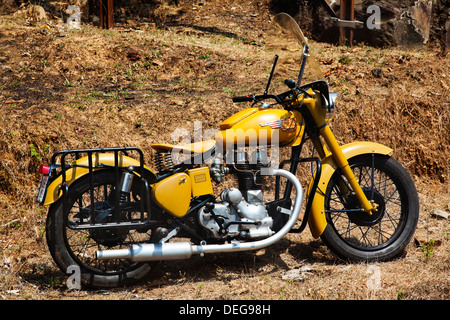 Close-up di un motociclo, Panaji, Goa, India Foto Stock