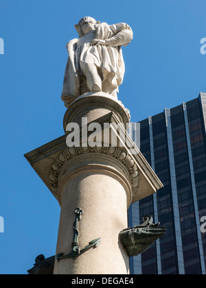 Christopher Columbus monumento, Columbus Circle, NYC Foto Stock