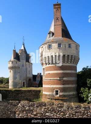 Château de Frazé è situato nel villaggio di Frazé, a ovest di Chartres in Eure et Loir, Francia Foto Stock