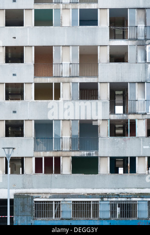 Architettura della Cité des Bosquets, Clichy-sous-bois & Montfermeil, sulla periferia parigina durante il periodo di ristrutturazione pianta della città. Foto Stock