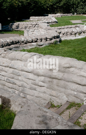 Restaurata originale British trincea, Yorkshire trincea e piroga sito archeologico, Ypres salienti, Belgio Foto Stock