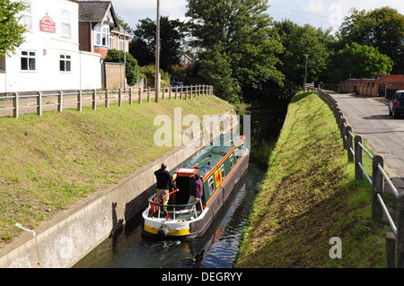 Briggate Fiume sulla Nene-Ouse Link di navigazione a Whittlesey Cambridgeshire Fens Foto Stock