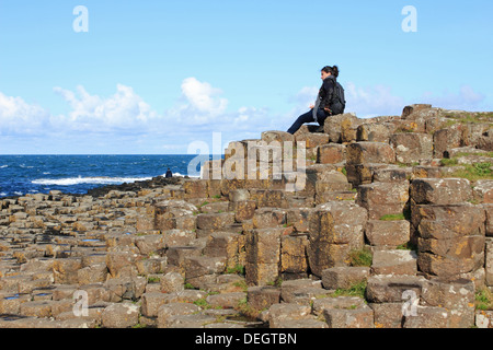 Giant's Causeway vicino a Bushmills, Antrim, Irlanda del Nord, Regno Unito. Foto Stock