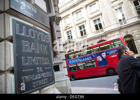 Lloyds Bank Limited, Threadneedle Street, City of London, England, Regno Unito Foto Stock