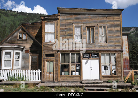 Il vecchio store e post office, ora chiuso, al St Elmo di Ghost Town, Colorado. Foto Stock