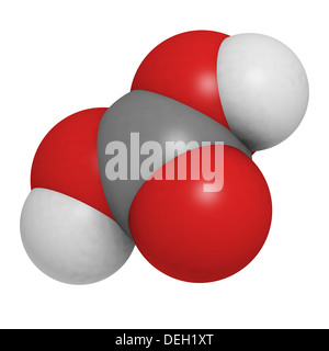 Acido carbonico (H2CO3) molecola, struttura chimica. Trovato in bevande analcoliche gassate. Foto Stock