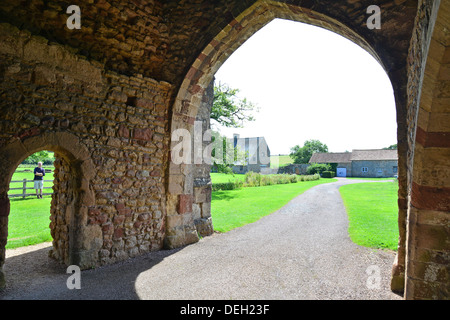 Gatehouse a Cleve Abbey, Abbey Road, Washford, Somerset, Inghilterra, Regno Unito Foto Stock