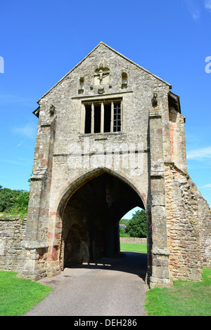 Gatehouse a Cleve Abbey, Abbey Road, Washford, Somerset, Inghilterra, Regno Unito Foto Stock