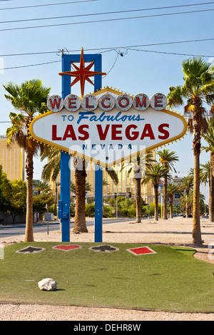 'Benvenuti al favoloso Las Vegas' firmare su Las Vegas Boulevard South. JMH5451 Foto Stock