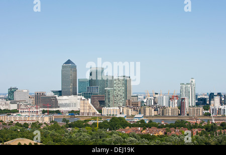 Vista in elevazione Canary Wharf, Londra Foto Stock
