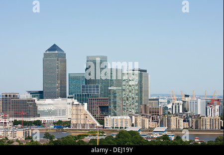 Vista in elevazione Canary Wharf, Londra Foto Stock