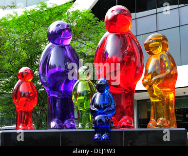 Arte in Città - Jelly Baby famiglia da Mauro Perucchetti (Orchard Road, Singapore) Foto Stock