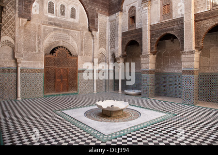 Medersa Attarine, medina di Fez, Marocco Foto Stock