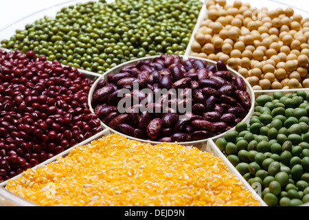 Fagiolo di soia,,verde,fagiolo fagiolo rosso,Mais e Mung bean Foto Stock