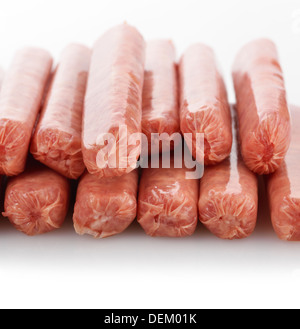 Materie prima colazione salsiccia Links Foto Stock