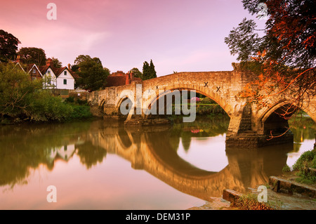 Aylesford Kent Fiume Medway Ponte vecchio,l'Inghilterra,uk,l'Europa Foto Stock