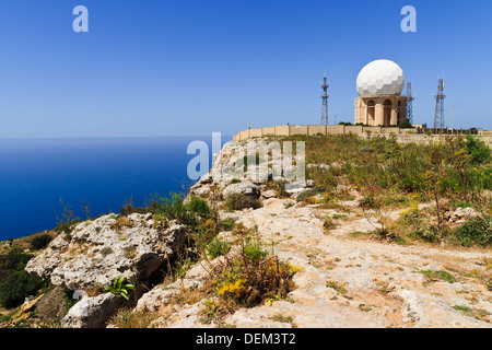 Stazione Radar a Dingli Cliffs, Malta. Foto Stock