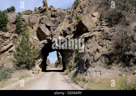Una delle serie di gallerie costruite dalla ferrovia Midland a prendere il loro calibro standard via a nord da Buena Vista. Foto Stock