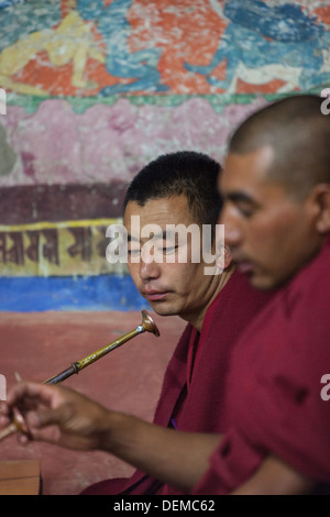 Un monaco buddista provincia del Ladakh. Himalaya indiano. Foto Stock