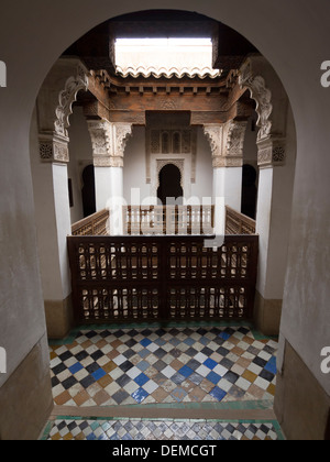 Ben Youssef madrasa di Marrakech, Marocco Foto Stock