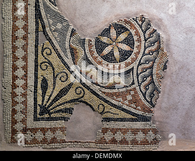 Disegno geometrico Zeugma mosaico Museo di Gaziantep Turchia Foto Stock